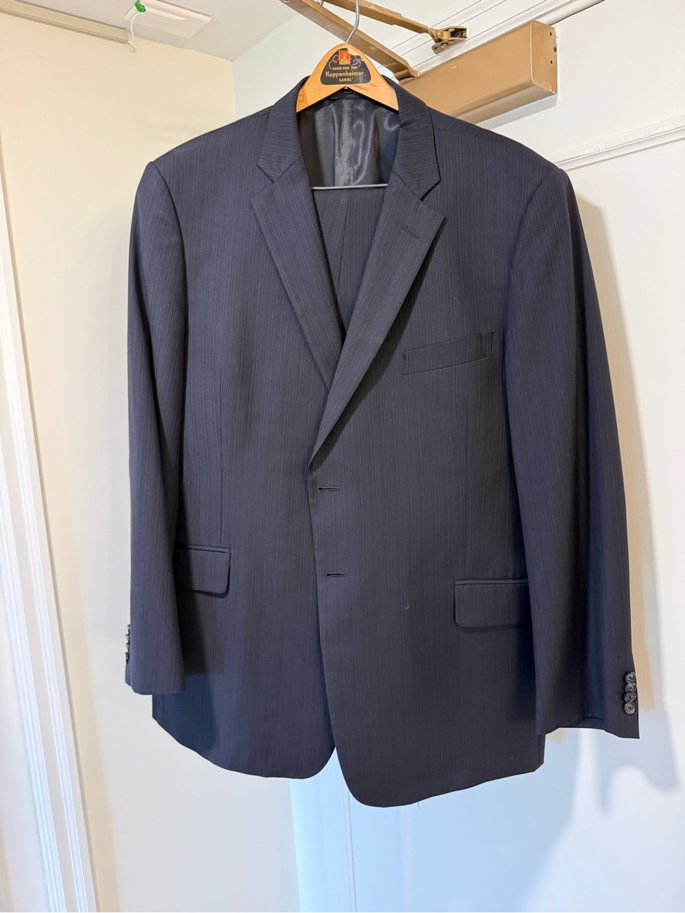 Men's Navy Pinstripe Suit